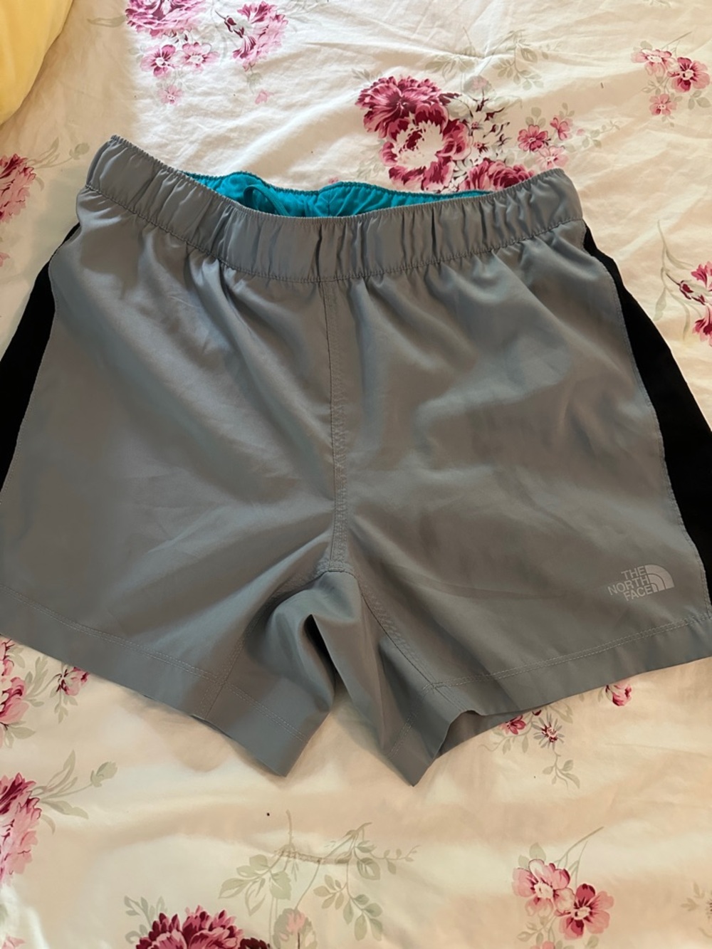 The North Face Light Gray Shorts with Black Trim FLASHDRY MENS SHORTS